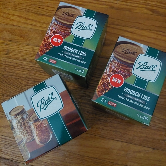 New Ball Wooden Lids Total 15 lids ( 5 Per Box) Gifts Decor  ( Bag D) - Picture 3 of 4